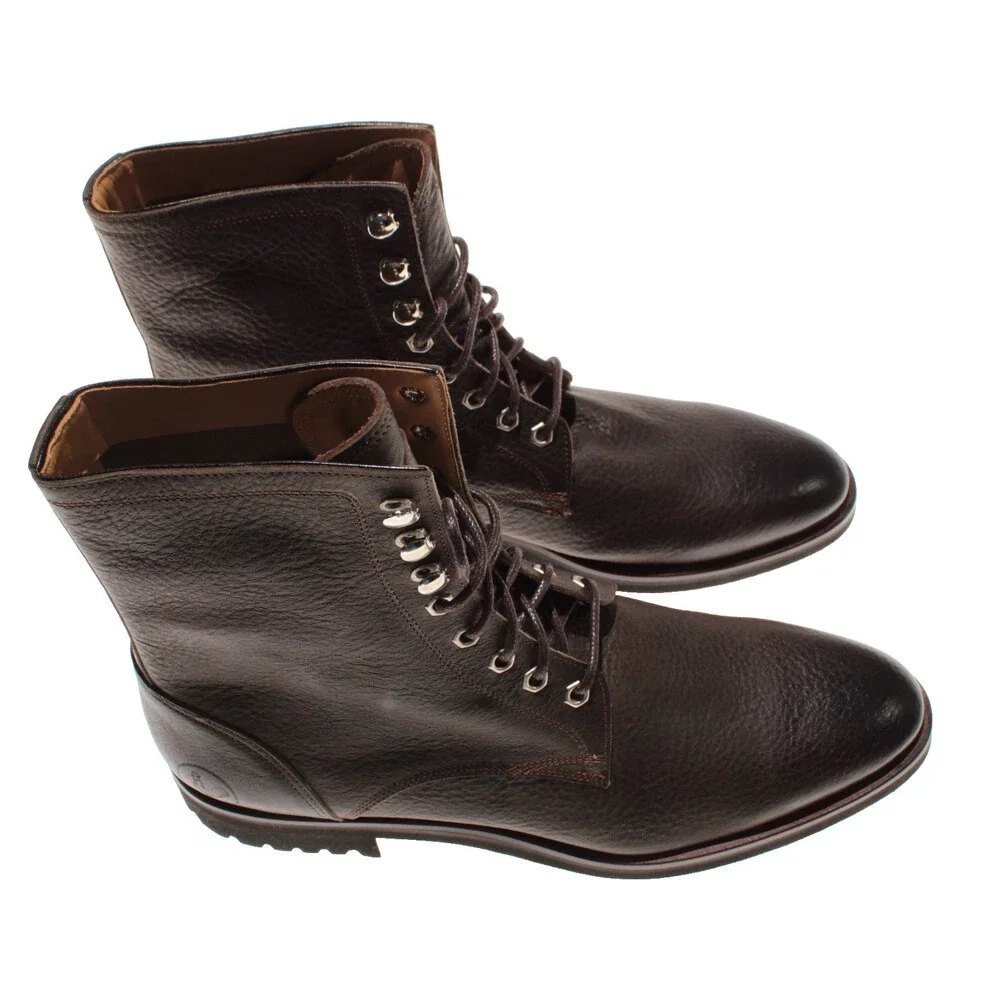 Di Bianco NWD Lace Up Boots Size 42 (US 9) in Brown Leather Made in Italy